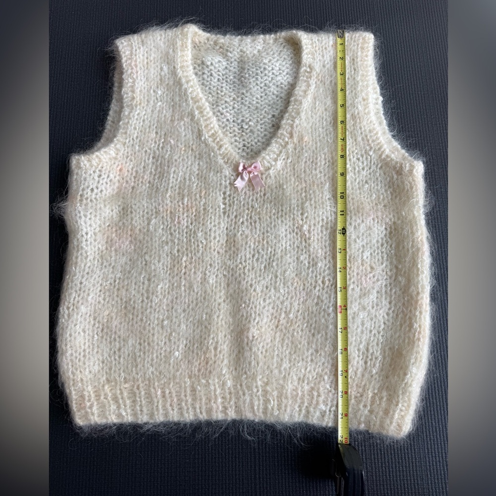 Hand knitted mohair vest